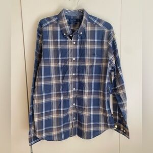 Nautica Classic Fit Long Sleeve Button Up Dress Shirt Estate Blue Size Large